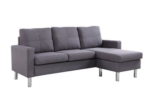 Up to 70% off | shop canada day clearance. Metro Modern Reversible Small Linen Sectional Sofa with ...