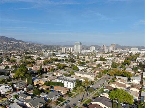 Downtown Glendale California And Freeway Night Stock Photo Image Of