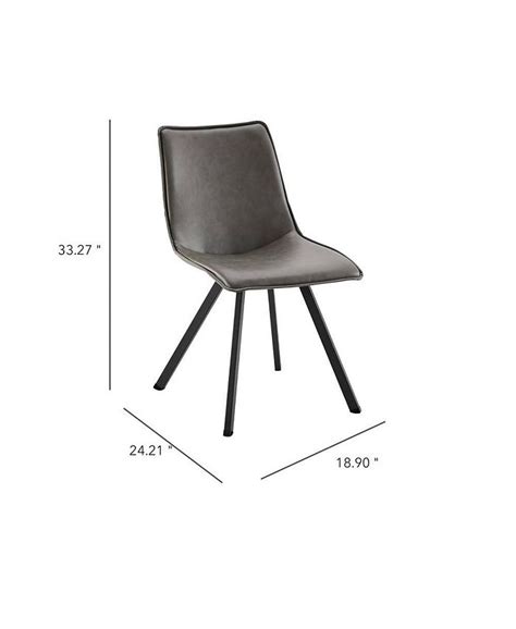 colamy modern pu leather dining chair with metal legs set of 6 macy s