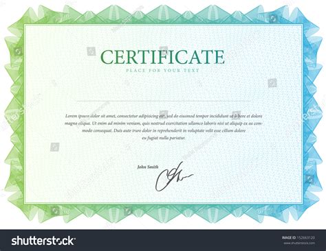 Template Blank Certificate Diplomas Currency Vector Stock Vector
