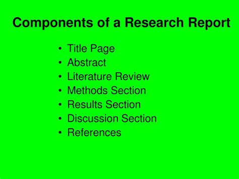 Ppt Research Reports Bhv 390 Research Methods Kimberly Porter Martin