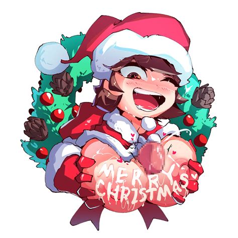 Rule 34 Boobjob Breasts Censored Chobonolly Christmas Christmas Hat