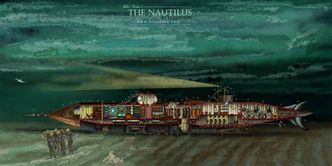 Oc Drawing Of Jules Vernes Nautilus Submarine From 20000 Leagues
