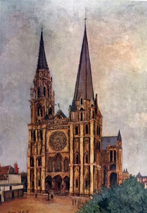 Maurice Utrillo Chartres Cathedral C1913 Fine Art Print From Museum