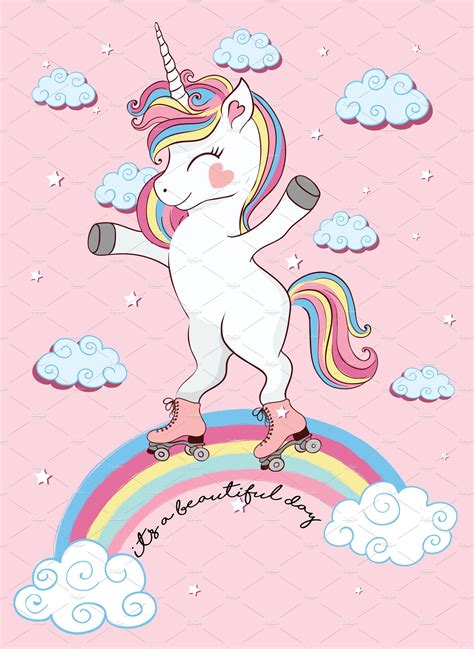 10 Cute Unicorn Cartoon Vector Rainbow Cartoon Baby Cartoon Drawing