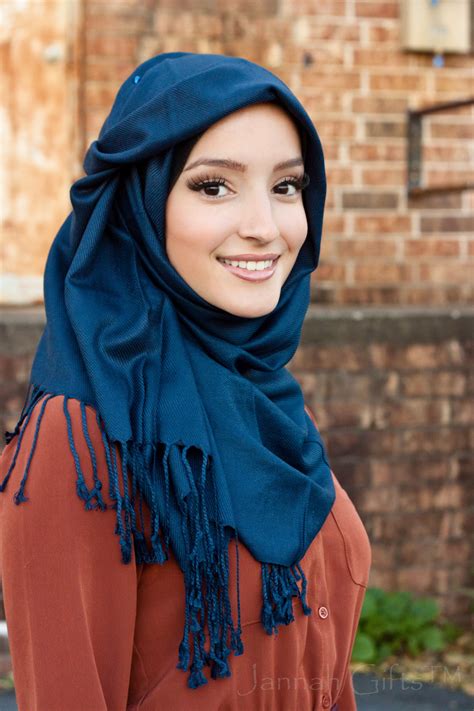 Silky Navy Pashmina Hijab