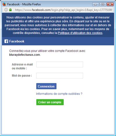 Connexion FACEBOOK - BLURAYDEFECTUEUX.COM