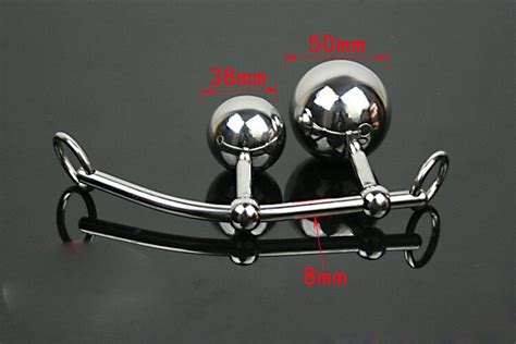 Stainless Steel Double Ball Chastity Device Butt Plug Prostate Adult