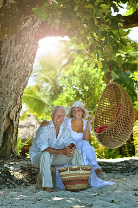 Elderly Couple Rest At Tropical Beach Stock Image Image Of Nice Together 78319097