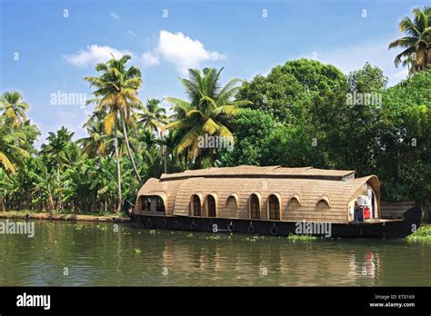 Houseboat In Backwaters Alleppey Alappuzha Kerala India Stock