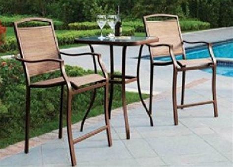 3 Pc High Top Bistro Table Chairs Set Slingback Material Comfortable