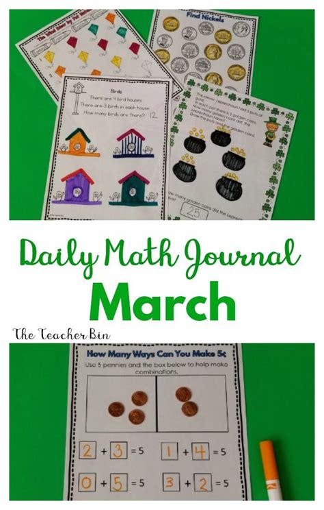 Math Daily Journal March March Math March Kindergarten Graphing