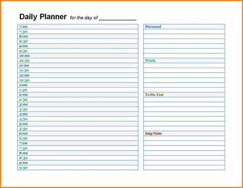Daily Calendar Sheets Dailycalendar Dailyplanner Dailyschedule Day