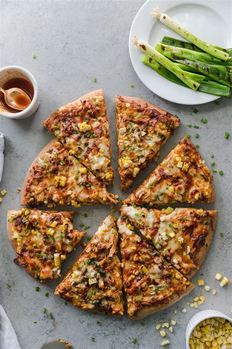 Bbq Chicken Pizza With Grilled Corn And Scallions