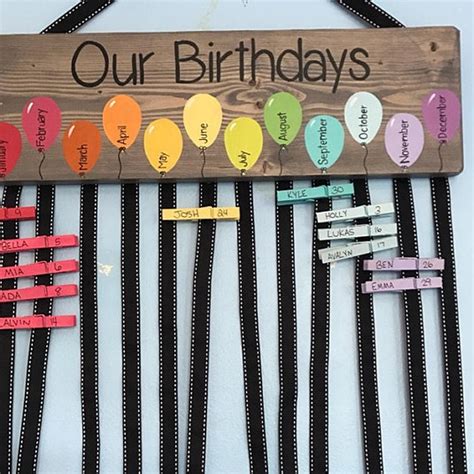 1 Birthday Chart Balloons Class Birthdays Classroom Decor