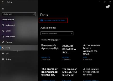 Use New Windows 10 Font Settings And Install Fonts From The Store