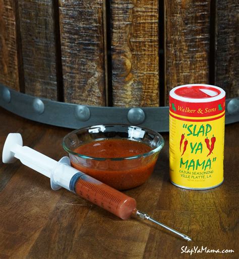Fill your syringe with marinade and inject it into both sides of the breast, the legs and the thighs of the turkey. Slap Ya Mama Injectable Marinade | Turkey marinade, Meat ...