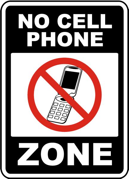 No Cell Phone Zone Sign F7204