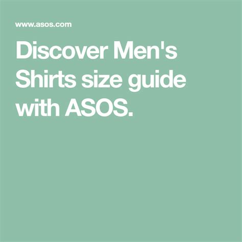 Discover Men's Shirts size guide with ASOS. | Mens shirts, Shirt size ...
