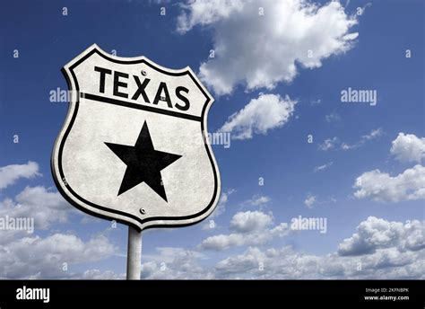 Texas - The lone star state - traffic road sign Stock Photo - Alamy