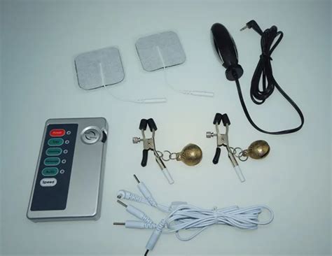 Electro Shock Anal Butt Plug Nipple Clamp Sex Toy Electric Shock Breast Masseger Physical
