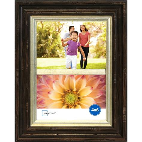 Mainstays 4w Ms Wide 2 4x6 Opening Walnut Photo Frame