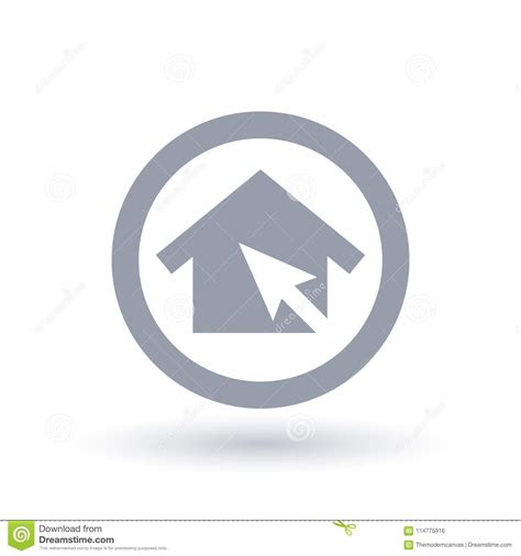 House Arrow Click Icon Home Select Symbol Stock Vector Illustration