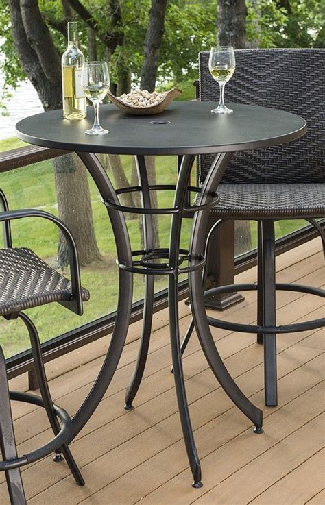 The most common round pub table material is polyester. Inspirational High Top Patio Table Set For And Chairs ...