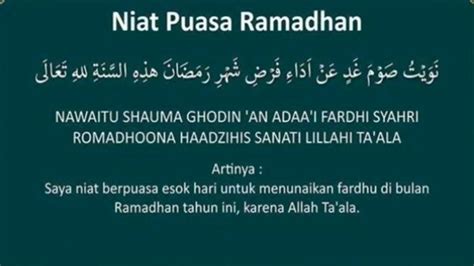 Niat Puasa Sebulan Bulan Ramadhan Bacaan Doa Niat Puasa Ramadhan