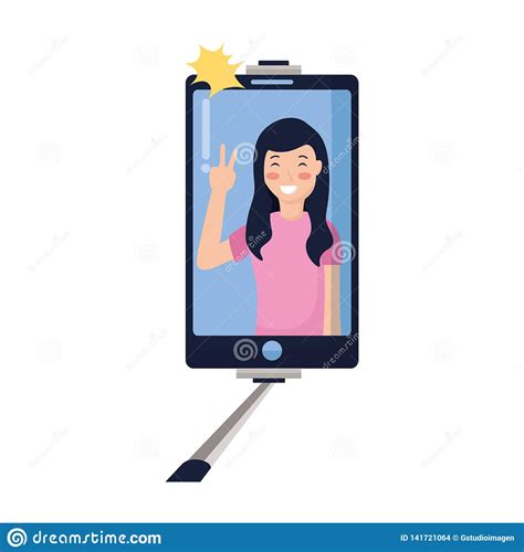 People Taking Selfie Stock Vector Illustration Of Photographing