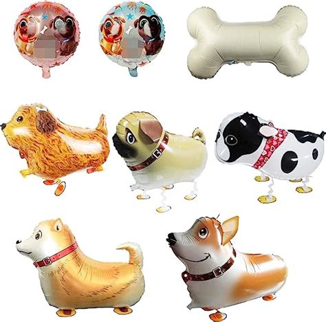 Shanfaa 8 Pack Pet Dogs Birthday Party Balloons Sets1pcs Bone Shaped