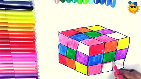 Cómo Dibujar Y Colorear Un Cubo Mágico Arte Y Color Para Niños