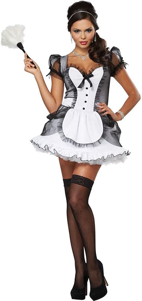 Mememall Fashion Sexy Luxe French Maid Adult Costume Amazonca