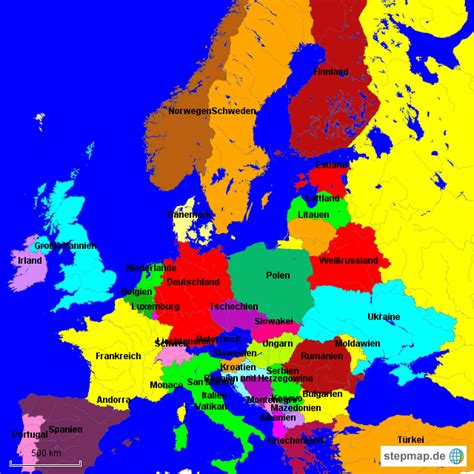 Die hauptstadt berlin zählt zu den gliedern, die sich offiziell als land bezeichnen, jedoch ist berlin gleichzeitig wie bremen und. StepMap - Europa 1 - Landkarte für Europa