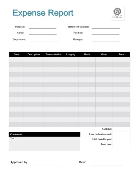 Expense Report Templates Word Excel Formats