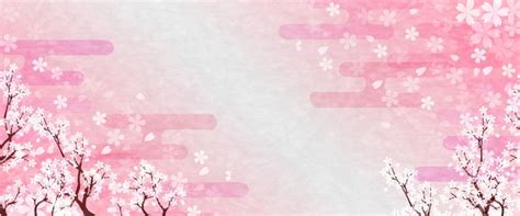 Beautiful Cartoon Sakura Peach Pink Banner Free Background Photos