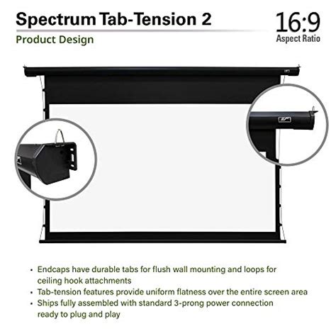 Elite Screens Spectrum Tab Tension 100 Inch 169 4k Tensioned