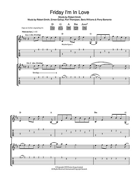 Friday Im In Love Guitar Tab By The Cure Guitar Tab 37721