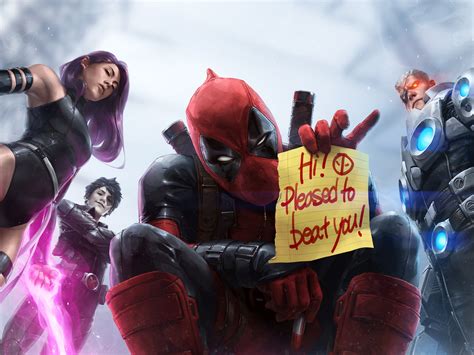 Marvel Future Fight Deadpool X Force Team Artwork Hd Games 4k