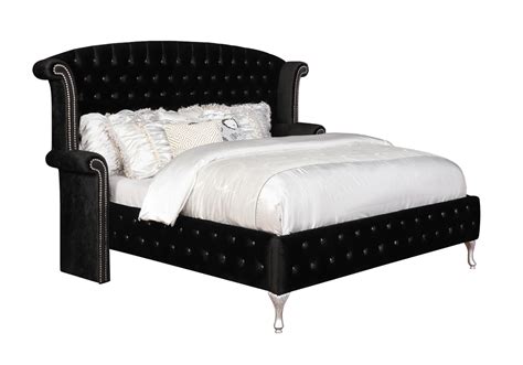 Deanna California King Tufted Upholstered Bed Black Coaste