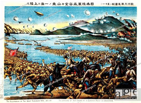 China Germany Japan The Landing Of Japanese Troops In Shantung