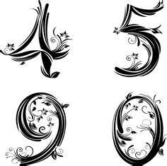Looking for a tattoo number font for your website or graphics? 3221bb9211c7ac50410b74215a92f6fa.jpg (236×235) | Number ...