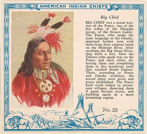 Issued By Red Man Chewing Tobacco Card No 23 Big Chief From The