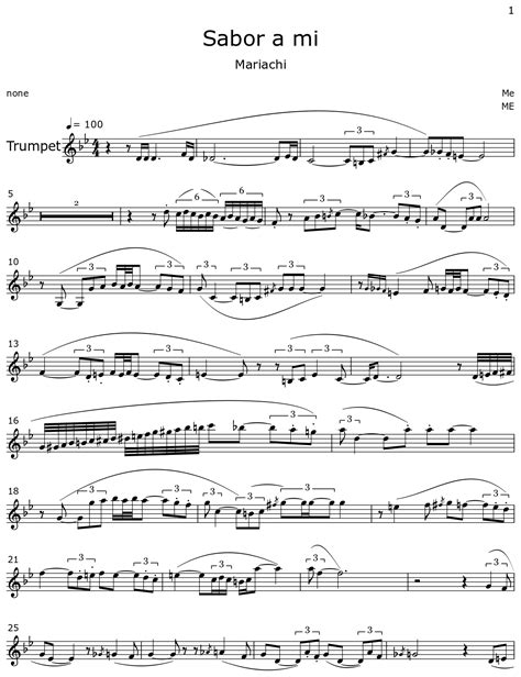 Sabor A Mi Sheet Music For Trumpet