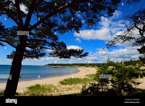 Sandy Beach At Uto Island Sweden Scandinavia Stock Photo Alamy