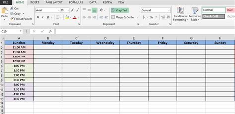 Excel Rotating Schedule Formula Excel Lunch And Break Schedule Template My Blog