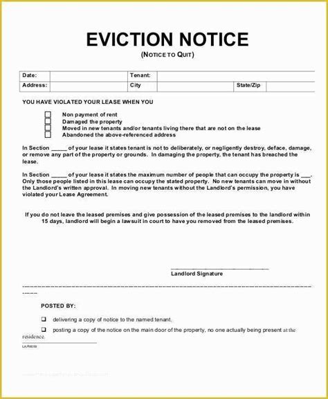 Eviction Notice Fillable Form Printable Forms Free Online