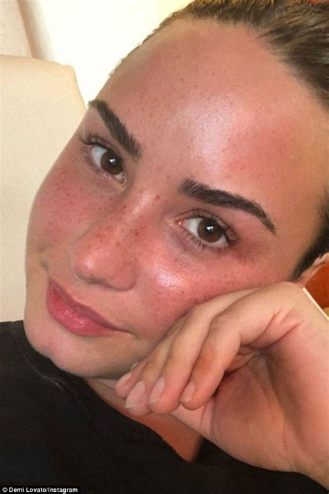 demi lovato shows off natural freckles as she goes make up free demi lovato makeup demi