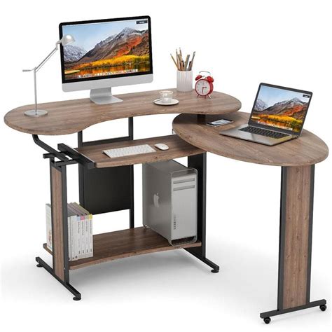 Tribesigns Reversible L Shaped Computer Desk Modern Rotating Computer