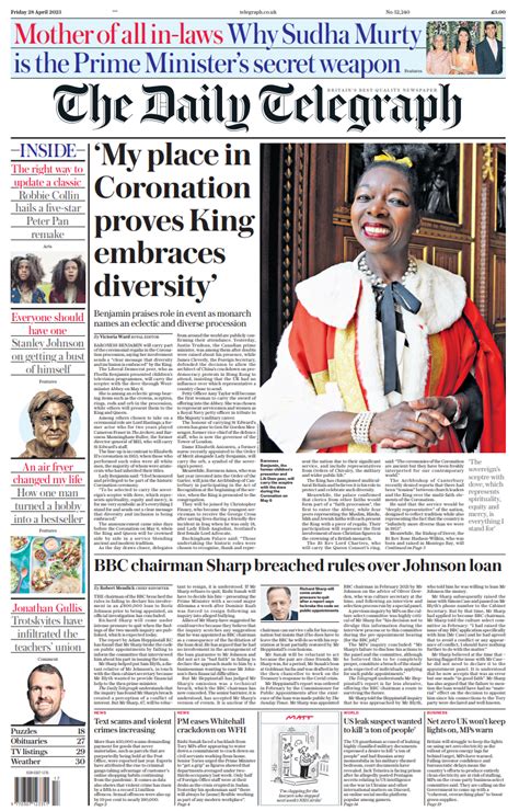 Daily Telegraph Front Page 28th Of April 2023 Tomorrow S Papers Today